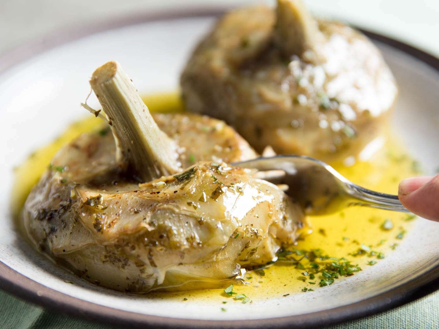 Carciofi alla Romana (Roman Braised Artichoke Hearts)